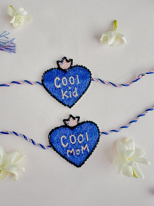 Set of 2- Crown Cool kid & Mom Handmade Rakhi
