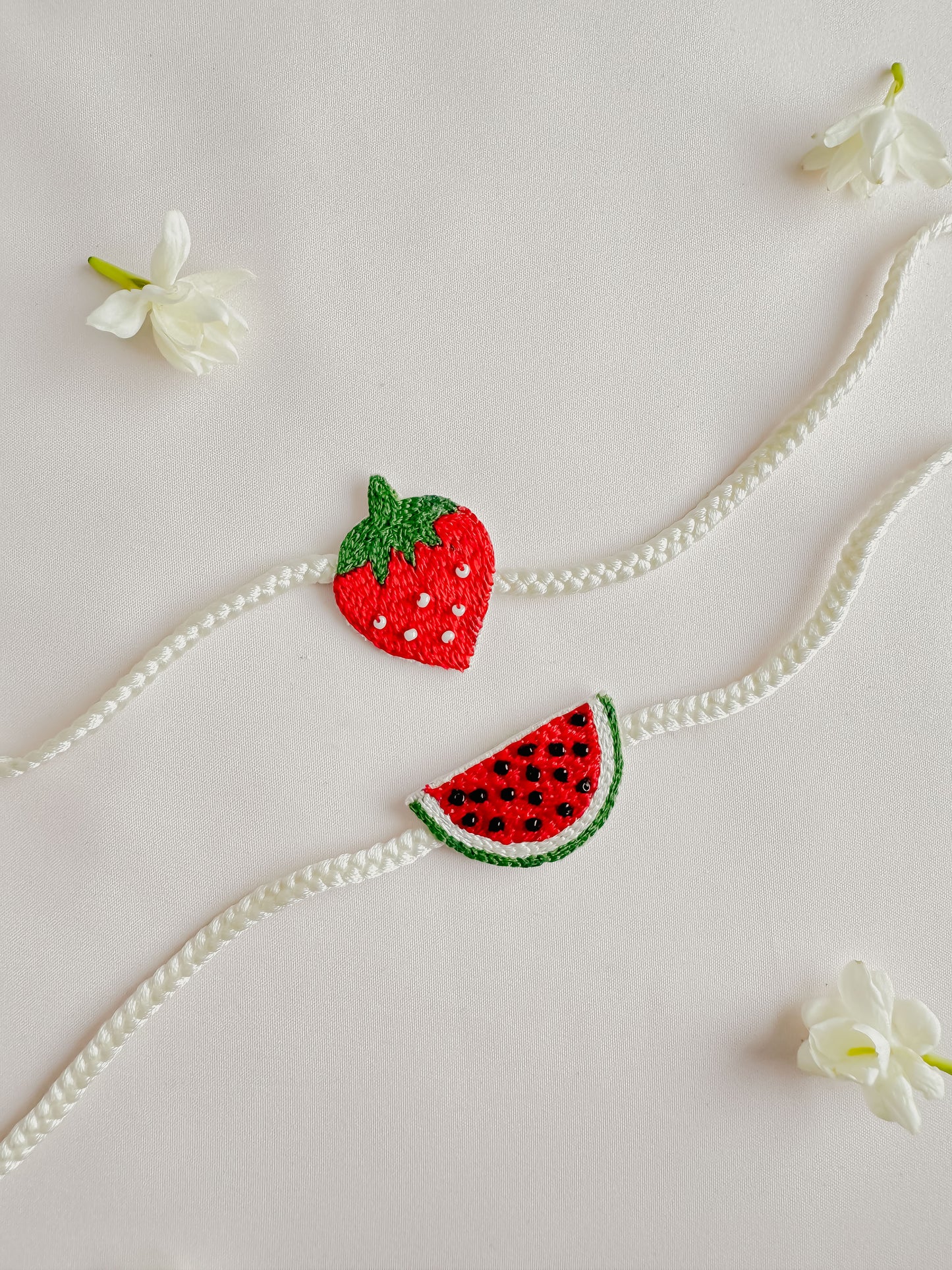 Set of 2 - Juicy Bond Watermelon & Strawberry Handmade Rakhi