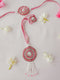 Pink Vibrant Bloom Lumba Set Handmade Rakhi