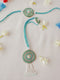 Blue Vibrant Bloom Lumba Set Handmade Rakhi