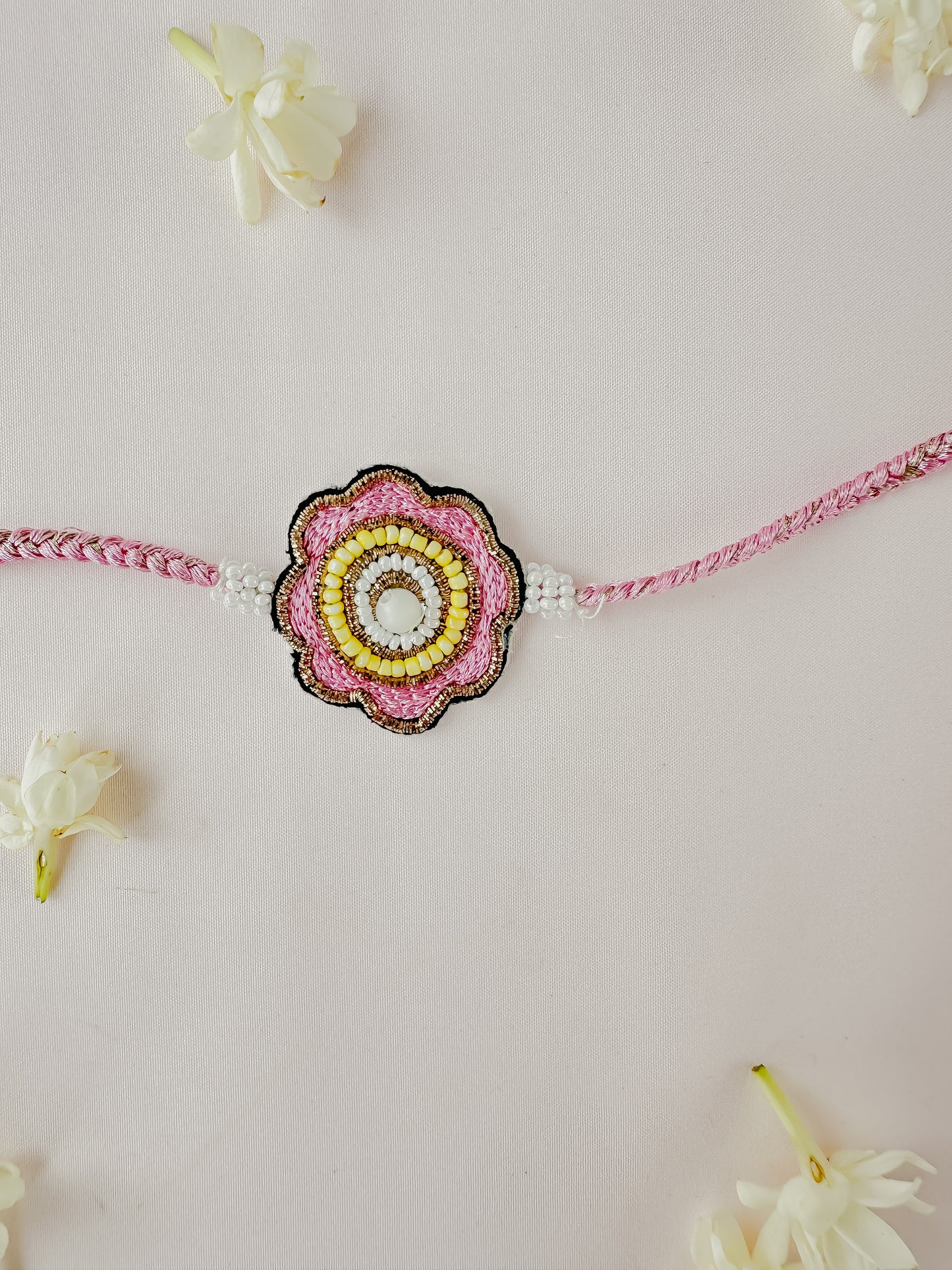 Pink Beaded Handmade Rakhi