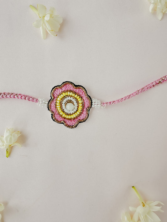 Pink Beaded Handmade Rakhi