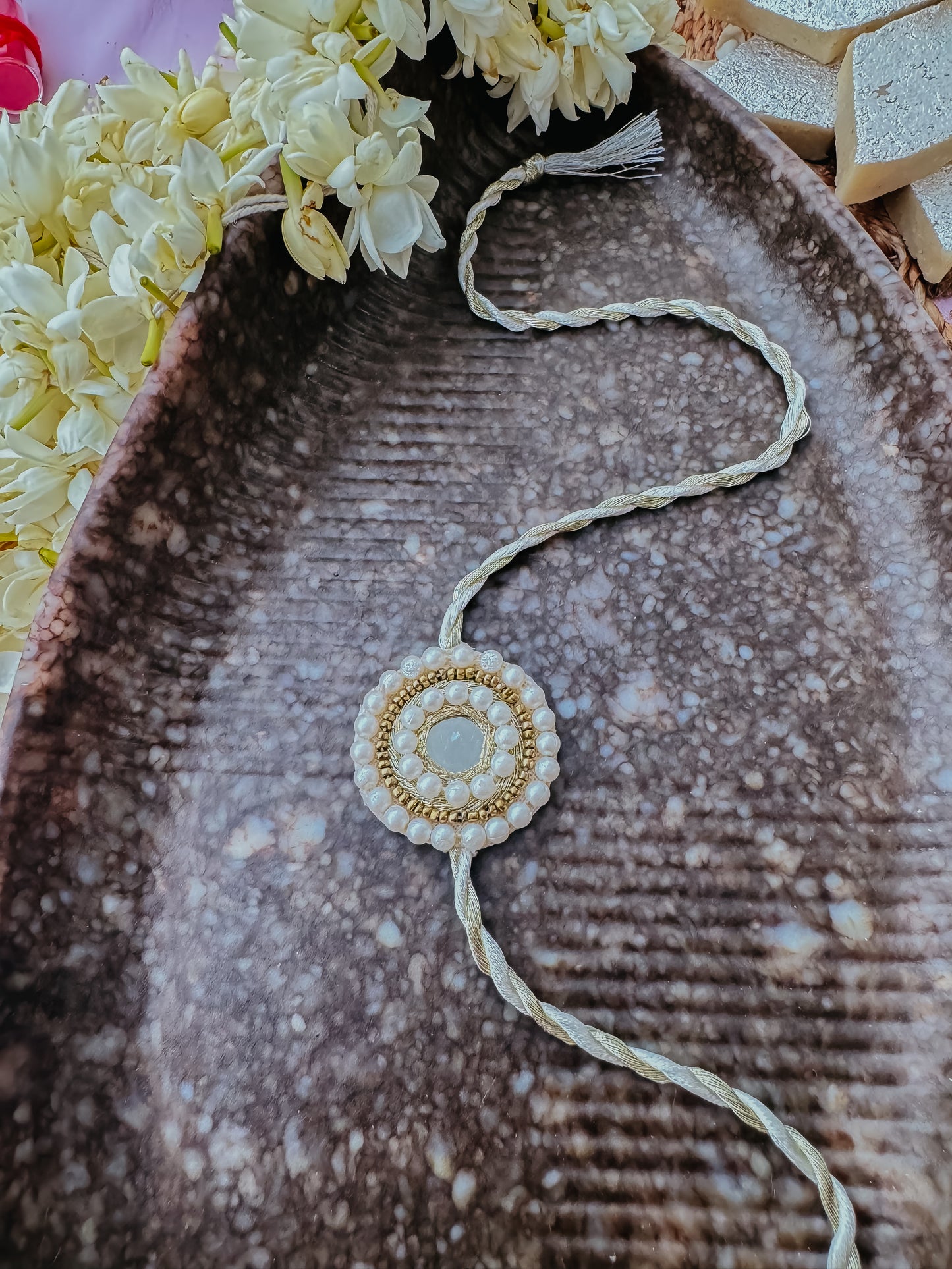 Shiny Golden Handmade Rakhi
