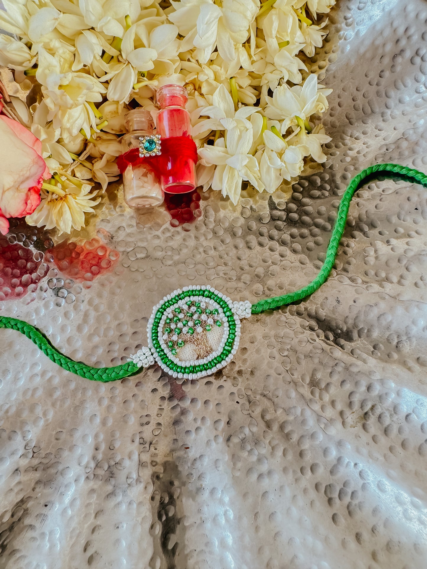 Green Kalpavriksha Handmade Rakhi
